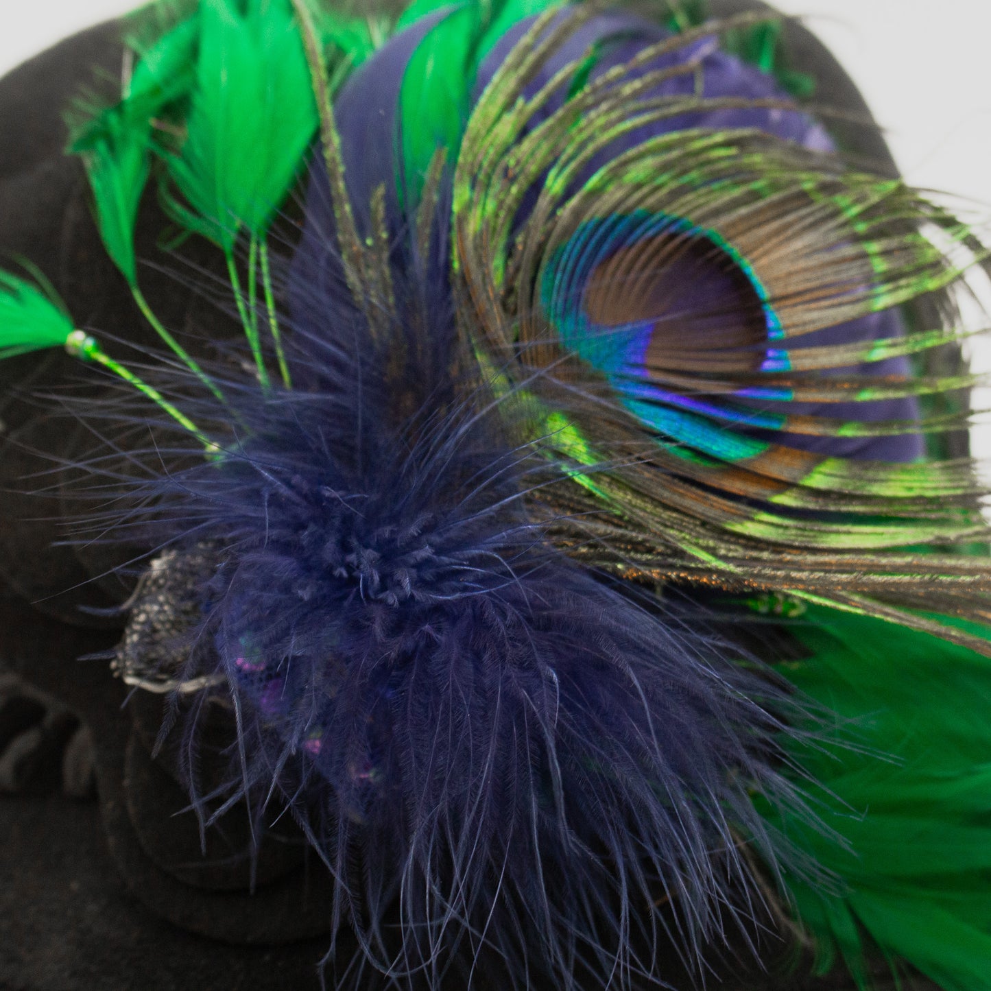 Cloche w/Peacock Feather Hat