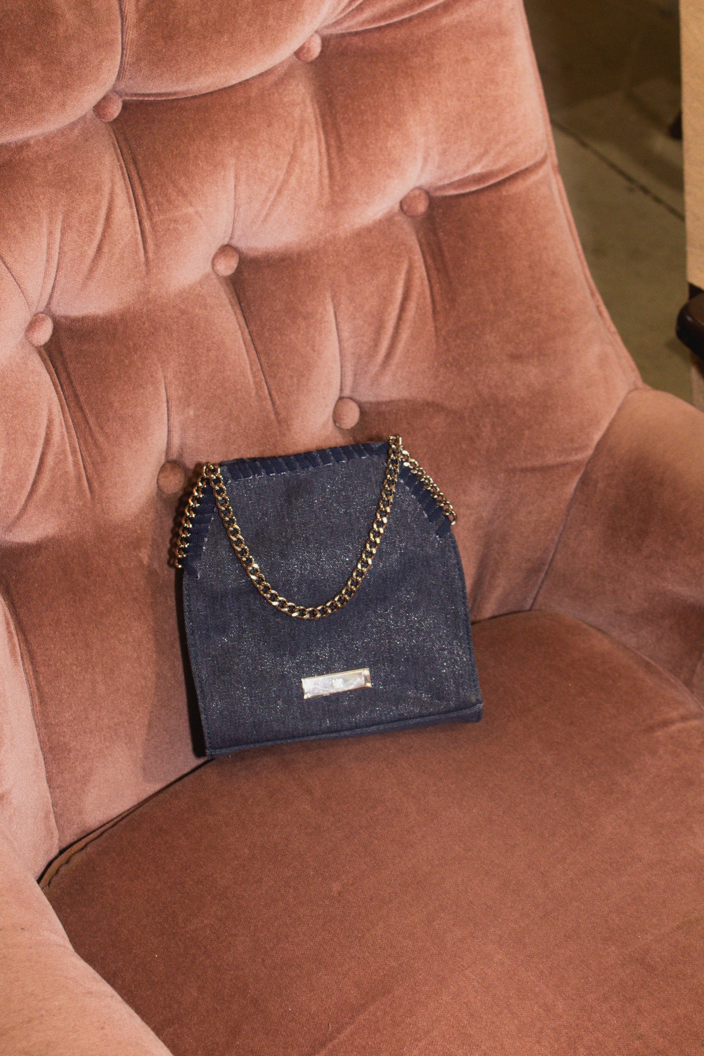 Women’s INC Internation Concepts Blue Denim Crossbody Chain Bag