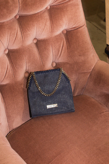 Women’s INC Internation Concepts Blue Denim Crossbody Chain Bag