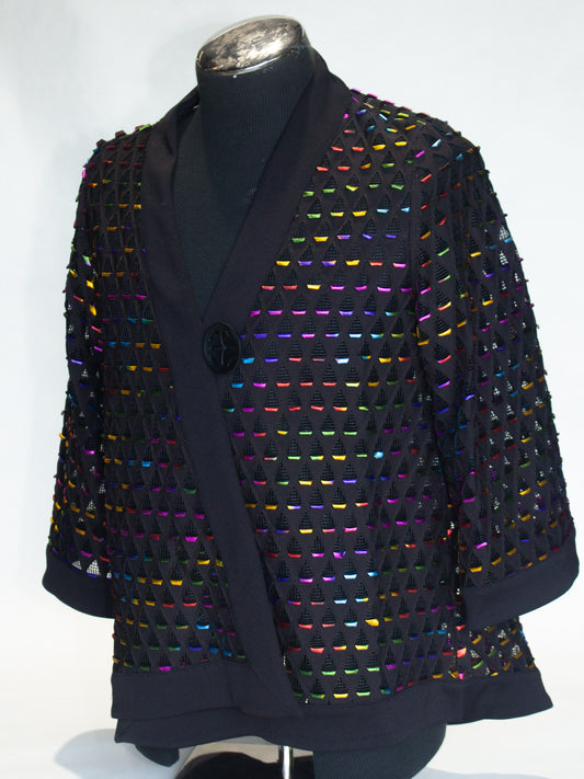 Vintage Rainbow Blazer Cardigan (L)