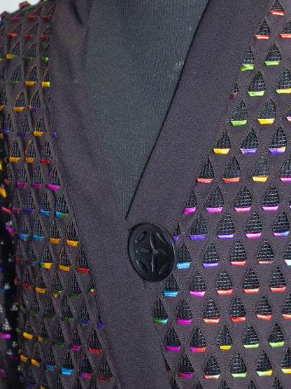 Vintage Rainbow Blazer Cardigan (L)