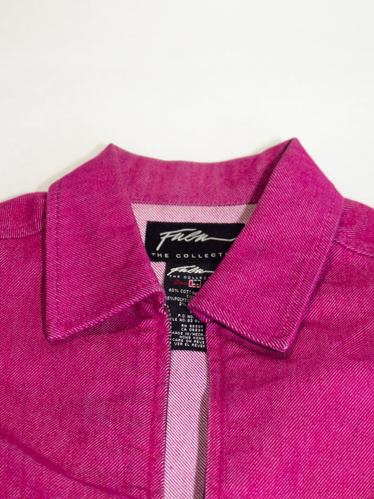 Vintage Hot Pink Denim Cropped Jacket