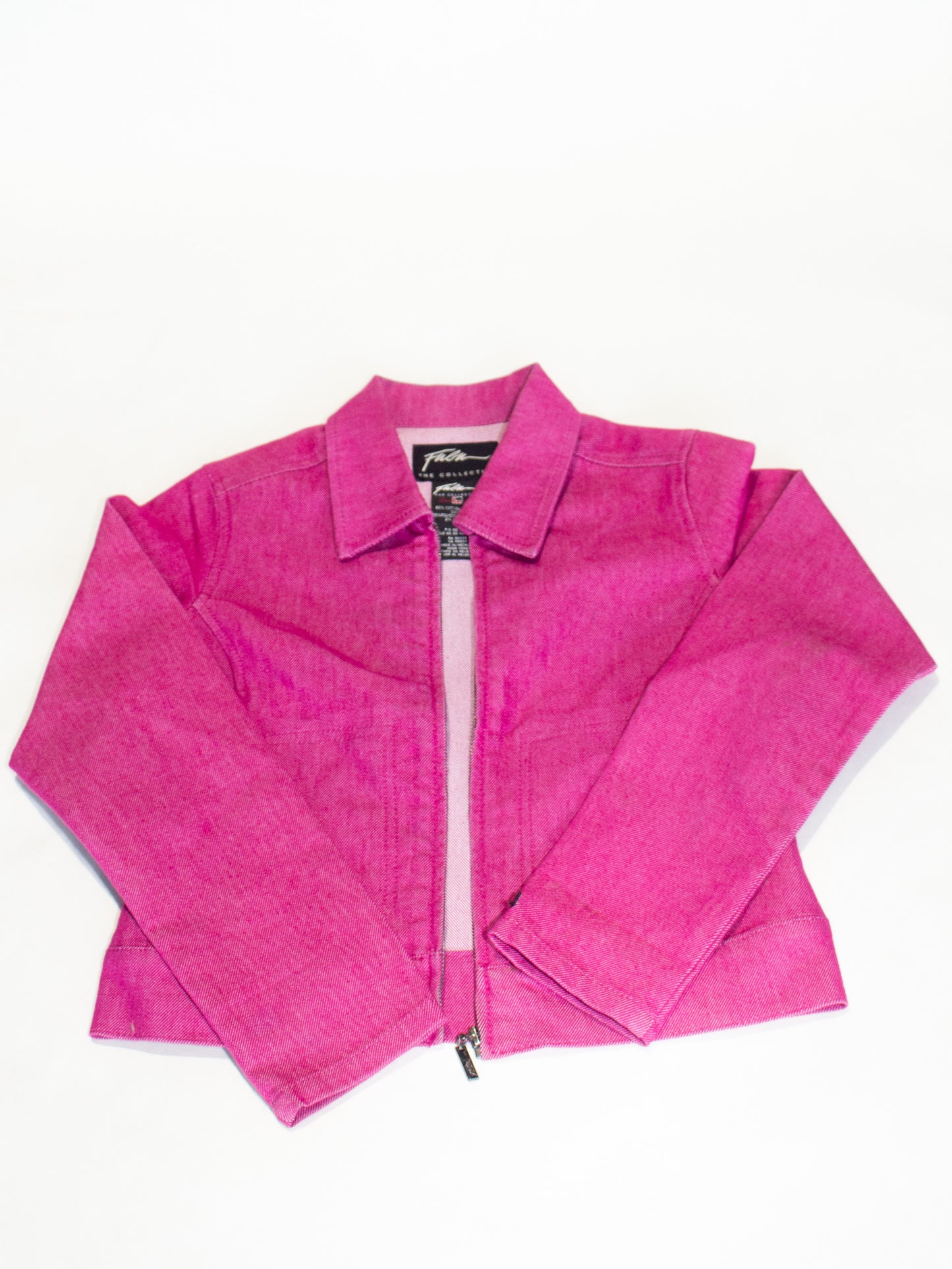 Vintage Hot Pink Denim Cropped Jacket