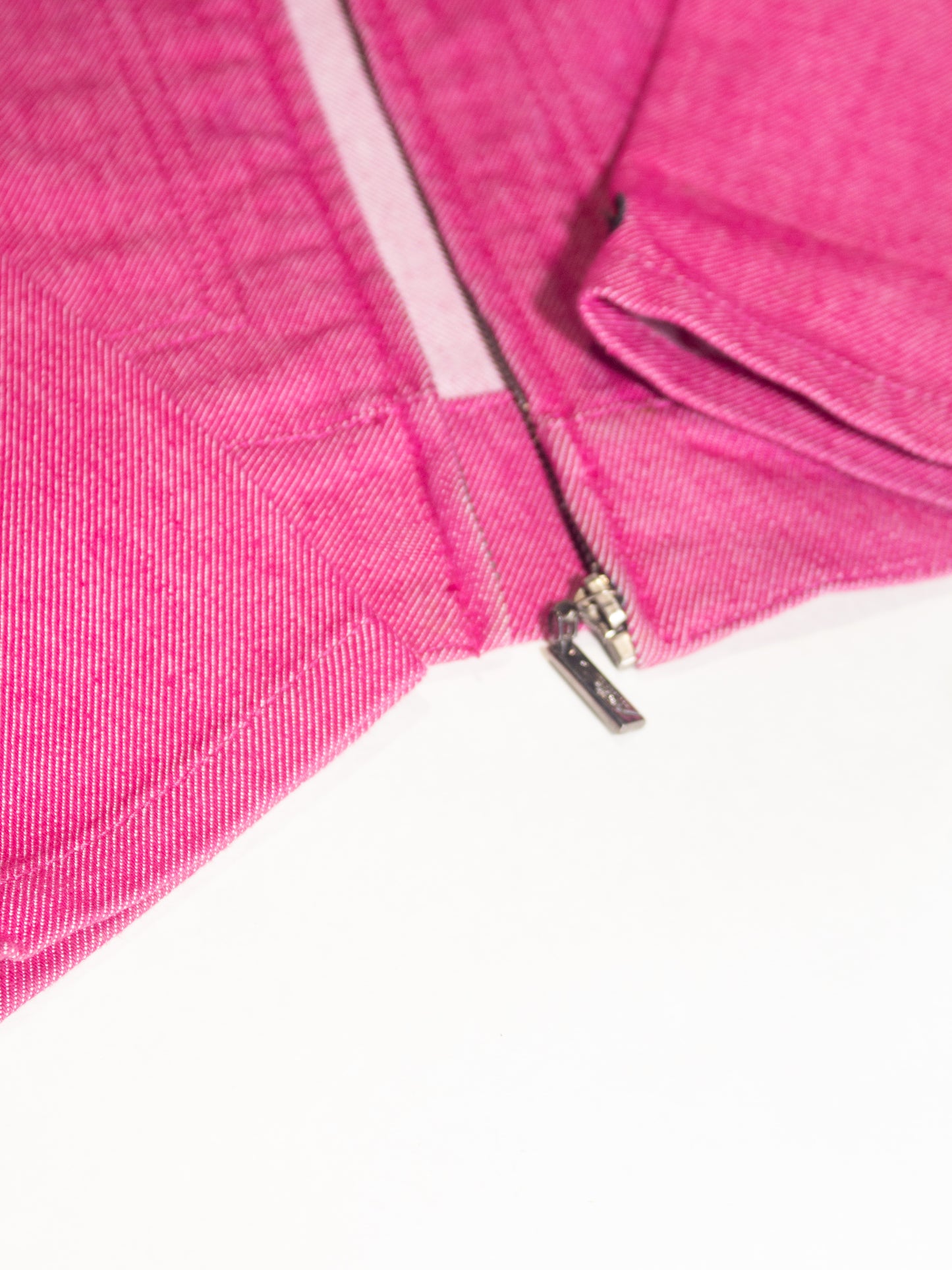 Vintage Hot Pink Denim Cropped Jacket