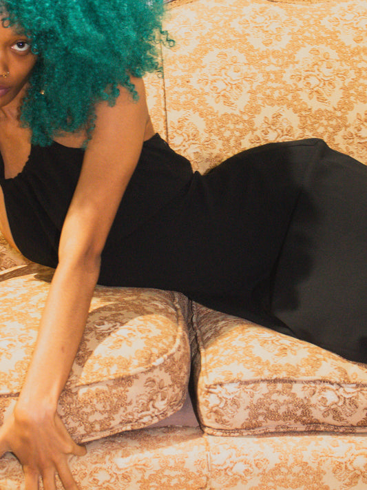 Vintage Black Halter Dress (S)