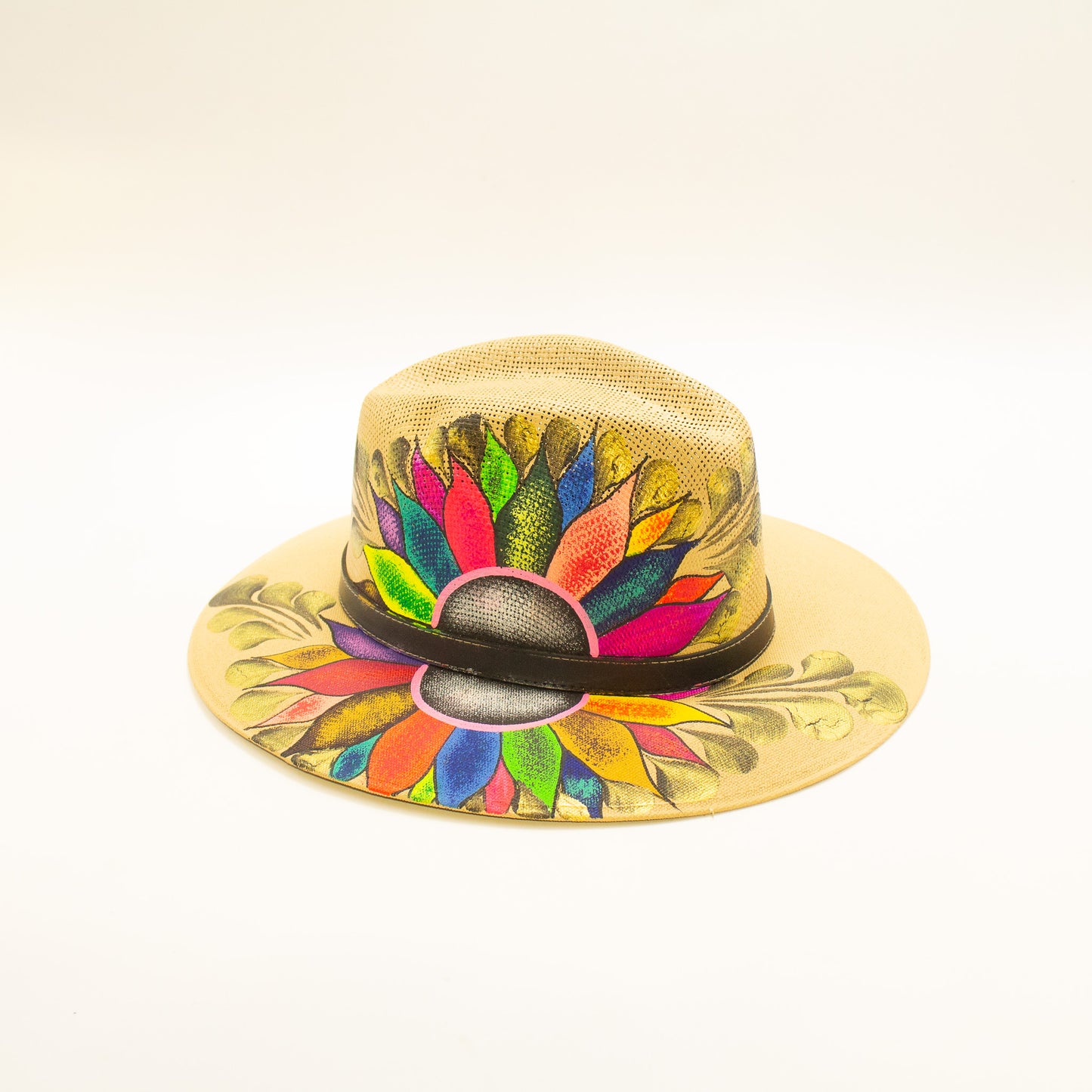 Mexican Sunflower Hand Painted Fedora