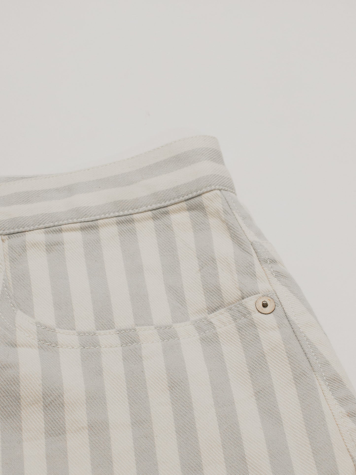 Madewell Light Blue Striped Button Front Frisco A-Line Denim Mini Skirt