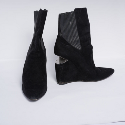 Alexander Wang Black Suede Wedge Booties