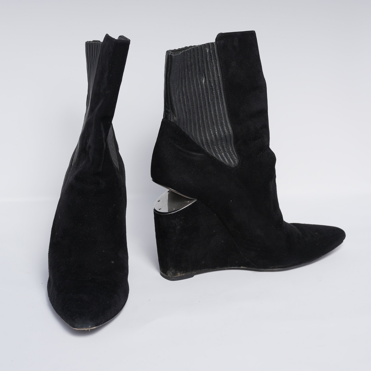 Alexander Wang Black Suede Wedge Booties