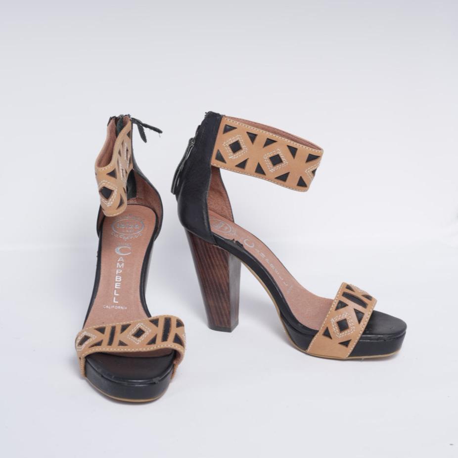 Jeffrey Campbell Brown & Black Detailed Heels